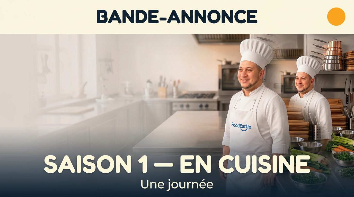Affiche du teasing — Une journée · Saison 1 — En cuisine